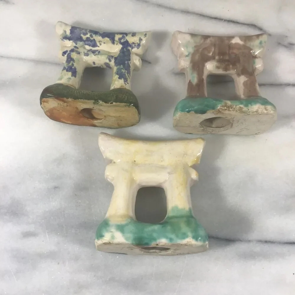 Lot of 12 Vintage Japanese Ceramic Aquarium Figurines - Pagodas & Torii Gates